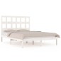 vidaXL Estructura de cama de madera maciza de pino blanco 140x190 cm vidaXL Estructura de cama de madera maciza de pino blanco 140x190 cm
