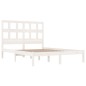 vidaXL Estructura de cama de madera maciza de pino blanco 140x190 cm vidaXL Estructura de cama de madera maciza de pino blanco 140x190 cm