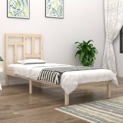 vidaXL Estructura de cama madera maciza de pino 90x190 cm