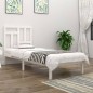 vidaXL Estructura de cama madera maciza de pino blanco 90x200 cm vidaXL Estructura de cama madera maciza de pino blanco 90x200 cm