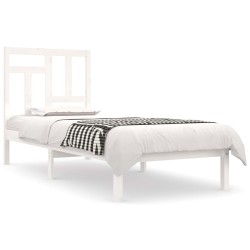vidaXL Estructura de cama madera maciza de pino blanco 90x200 cm