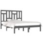vidaXL Estructura de cama de madera maciza de pino gris 160x200 cm