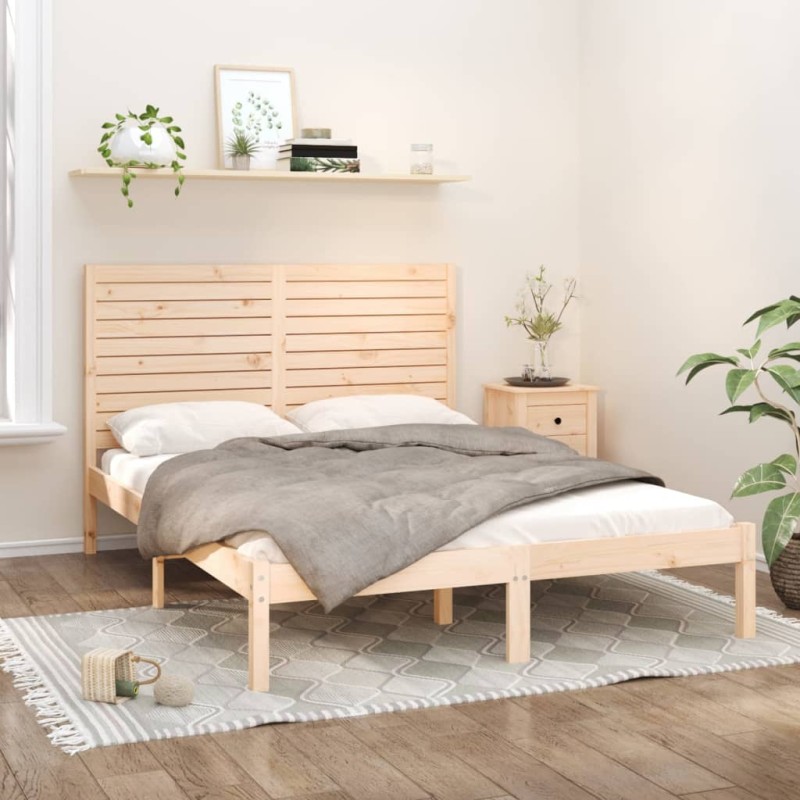 vidaXL Estructura de cama madera maciza 150x200 cm vidaXL Estructura de cama madera maciza 150x200 cm
