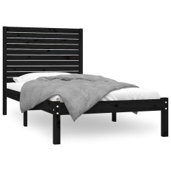 vidaXL Estructura de cama madera maciza de pino negra 90x200 cm