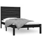 vidaXL Estructura de cama madera maciza de pino negra 90x200 cm