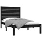 vidaXL Estructura de cama madera maciza de pino negra 90x200 cm