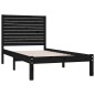 vidaXL Estructura de cama madera maciza de pino negra 90x200 cm