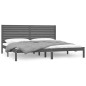 vidaXL Estructura de cama de madera maciza de pino gris 200x200 cm vidaXL Estructura de cama de madera maciza de pino gris 200x200 cm