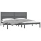 vidaXL Estructura de cama de madera maciza de pino gris 200x200 cm vidaXL Estructura de cama de madera maciza de pino gris 200x200 cm