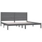vidaXL Estructura de cama de madera maciza de pino gris 200x200 cm vidaXL Estructura de cama de madera maciza de pino gris 200x200 cm
