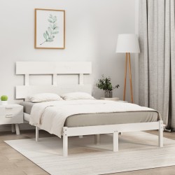vidaXL Estructura de cama madera maciza king size blanca 150x200 cm
