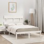 vidaXL Estructura de cama madera maciza king size blanca 150x200 cm vidaXL Estructura de cama madera maciza king size blanca 150x200 cm