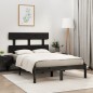 vidaXL Estructura de cama madera maciza doble pequeña negra 120x190 cm