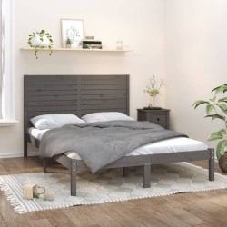 vidaXL Estructura de cama de madera maciza gris 120x200 cm