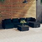 vidaXL Set de muebles de jardín 6 pzas y cojines ratán sintético negro vidaXL Set de muebles de jardín 6 pzas y cojines ratán sintético negro