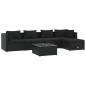 vidaXL Set de muebles de jardín 6 pzas y cojines ratán sintético negro vidaXL Set de muebles de jardín 6 pzas y cojines ratán sintético negro