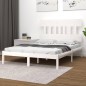 vidaXL Estructura de cama doble madera maciza blanca 135x190 cm