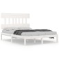 vidaXL Estructura de cama doble madera maciza blanca 135x190 cm