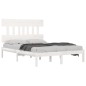 vidaXL Estructura de cama doble madera maciza blanca 135x190 cm