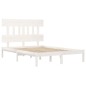 vidaXL Estructura de cama doble madera maciza blanca 135x190 cm