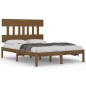 vidaXL Estructura de cama doble madera maciza marrón miel 135x190 cm vidaXL Estructura de cama doble madera maciza marrón miel 135x190 cm