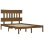 vidaXL Estructura de cama doble madera maciza marrón miel 135x190 cm vidaXL Estructura de cama doble madera maciza marrón miel 135x190 cm