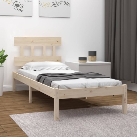 vidaXL Estructura de cama individual madera maciza 90x200 cm