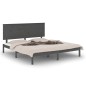 vidaXL Estructura de cama madera maciza gris King Size 150x200 cm vidaXL Estructura de cama madera maciza gris King Size 150x200 cm
