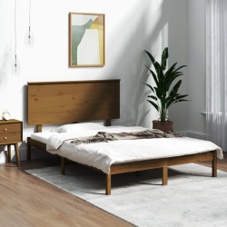 vidaXL Estructura de cama madera maciza de pino marrón miel 140x190 cm