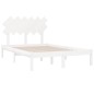vidaXL Estructura de cama doble madera maciza blanca 135x190 cm