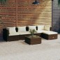 vidaXL Set muebles de jardín 6 piezas y cojines ratán sintético marrón