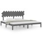 vidaXL Estructura de cama de madera maciza de pino gris 200x200 cm vidaXL Estructura de cama de madera maciza de pino gris 200x200 cm