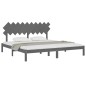 vidaXL Estructura de cama de madera maciza de pino gris 200x200 cm vidaXL Estructura de cama de madera maciza de pino gris 200x200 cm