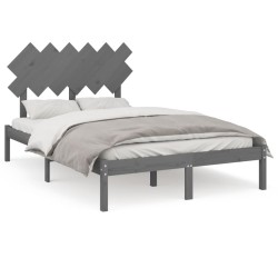 vidaXL Estructura de cama de madera maciza gris 120x200 cm