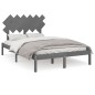 vidaXL Estructura de cama de madera maciza gris 120x200 cm vidaXL Estructura de cama de madera maciza gris 120x200 cm