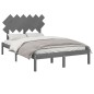 vidaXL Estructura de cama de madera maciza gris 120x200 cm vidaXL Estructura de cama de madera maciza gris 120x200 cm