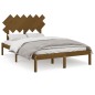 vidaXL Estructura de cama doble madera maciza marrón miel 135x190 cm vidaXL Estructura de cama doble madera maciza marrón miel 135x190 cm