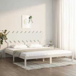 vidaXL Estructura de cama madera maciza blanca Super King 180x200 cm