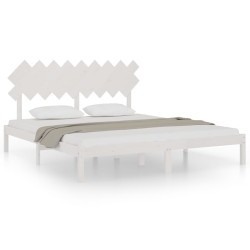 vidaXL Estructura de cama madera maciza blanca Super King 180x200 cm