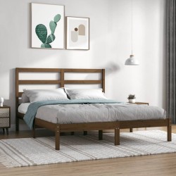 vidaXL Estructura de cama madera maciza de pino marrón miel 140x200 cm