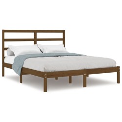 vidaXL Estructura de cama madera maciza de pino marrón miel 140x200 cm
