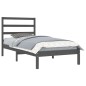 vidaXL Estructura de cama madera maciza de pino gris 90x200 cm vidaXL Estructura de cama madera maciza de pino gris 90x200 cm