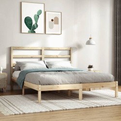 vidaXL Estructura de cama de madera maciza de pino 160x200 cm