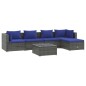 vidaXL Set de sofás de jardín 6 piezas y cojines ratán sintético gris vidaXL Set de sofás de jardín 6 piezas y cojines ratán sintético gris