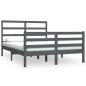 vidaXL Estructura de cama de madera maciza de pino gris 140x190 cm vidaXL Estructura de cama de madera maciza de pino gris 140x190 cm
