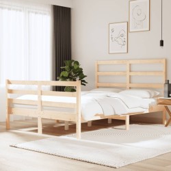 vidaXL Estructura de cama madera maciza de pino 135x190 cm