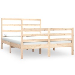 vidaXL Estructura de cama madera maciza de pino 135x190 cm