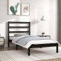 vidaXL Estructura de cama madera maciza de pino negra 90x200 cm