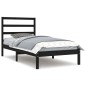 vidaXL Estructura de cama madera maciza de pino negra 90x200 cm
