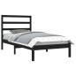 vidaXL Estructura de cama madera maciza de pino negra 90x200 cm